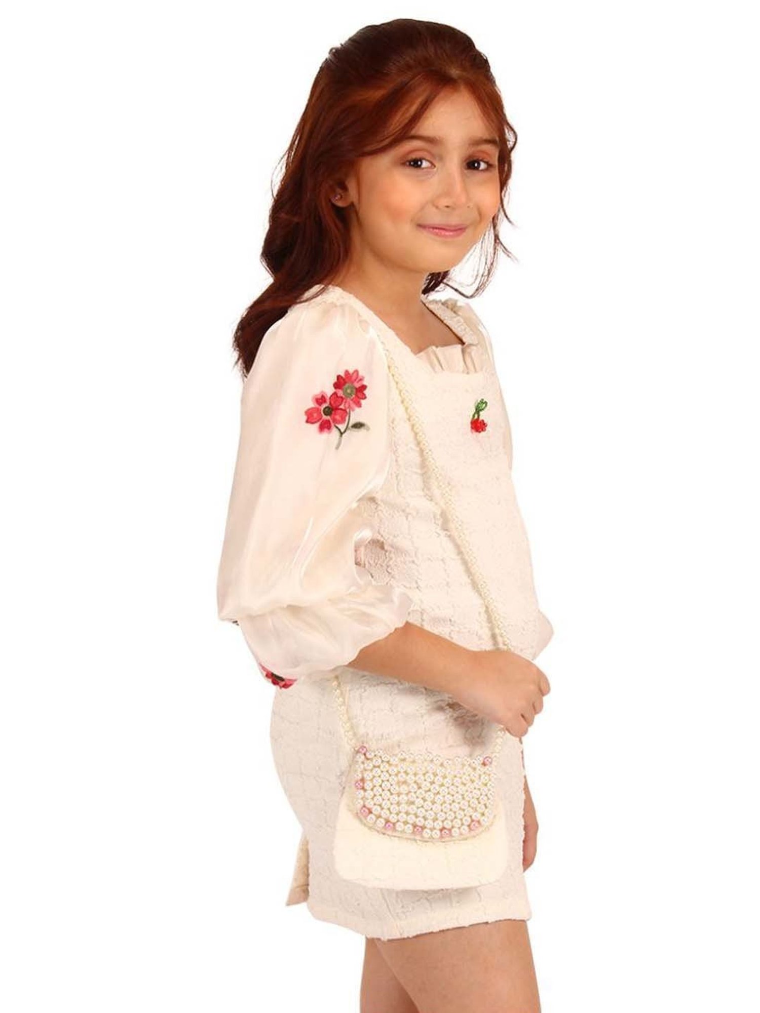 Cutecumber Kids Cream Polyester Dress