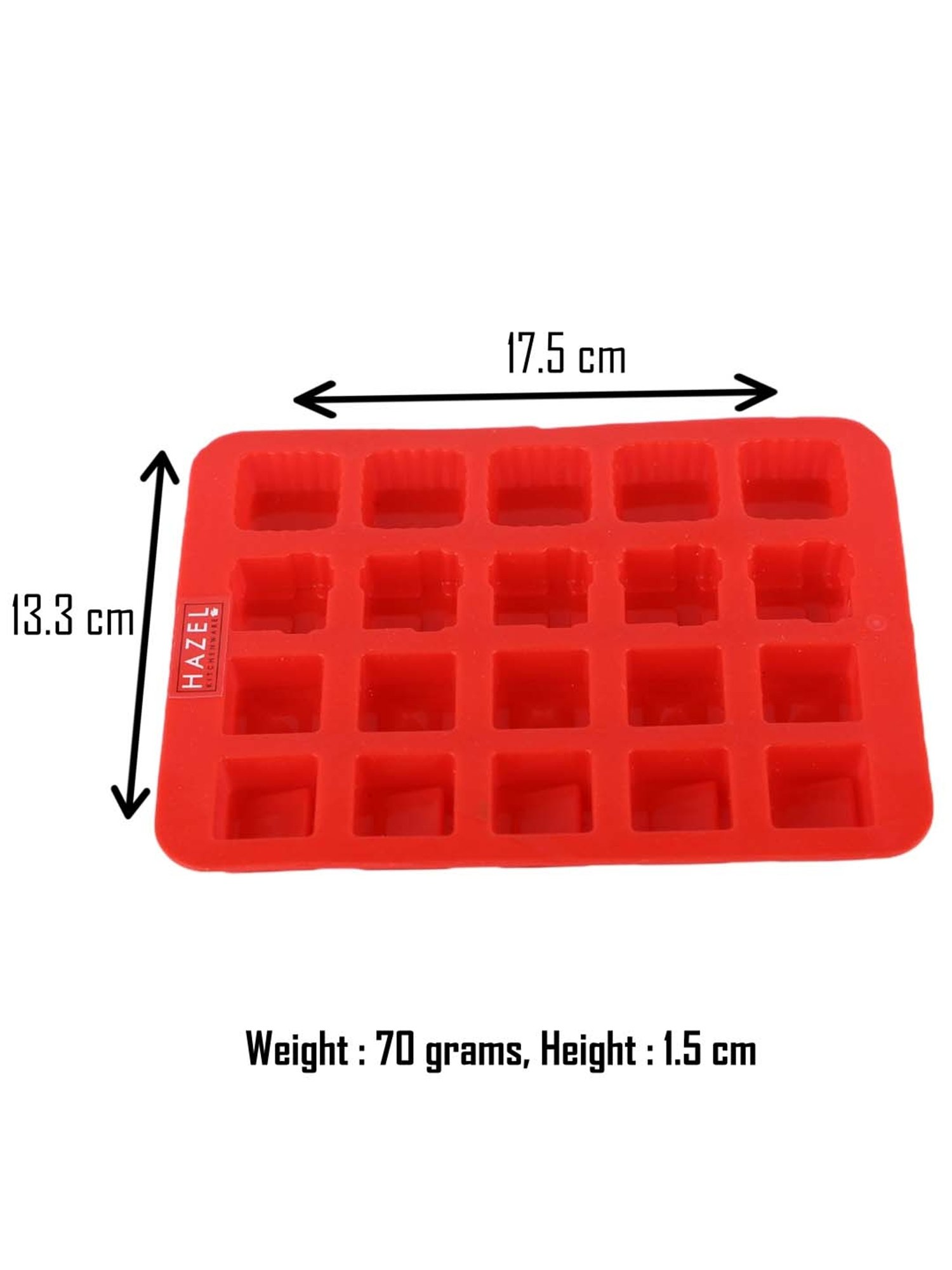 HAZEL Red Silicone Square Shape Baking Mould - Set of 1