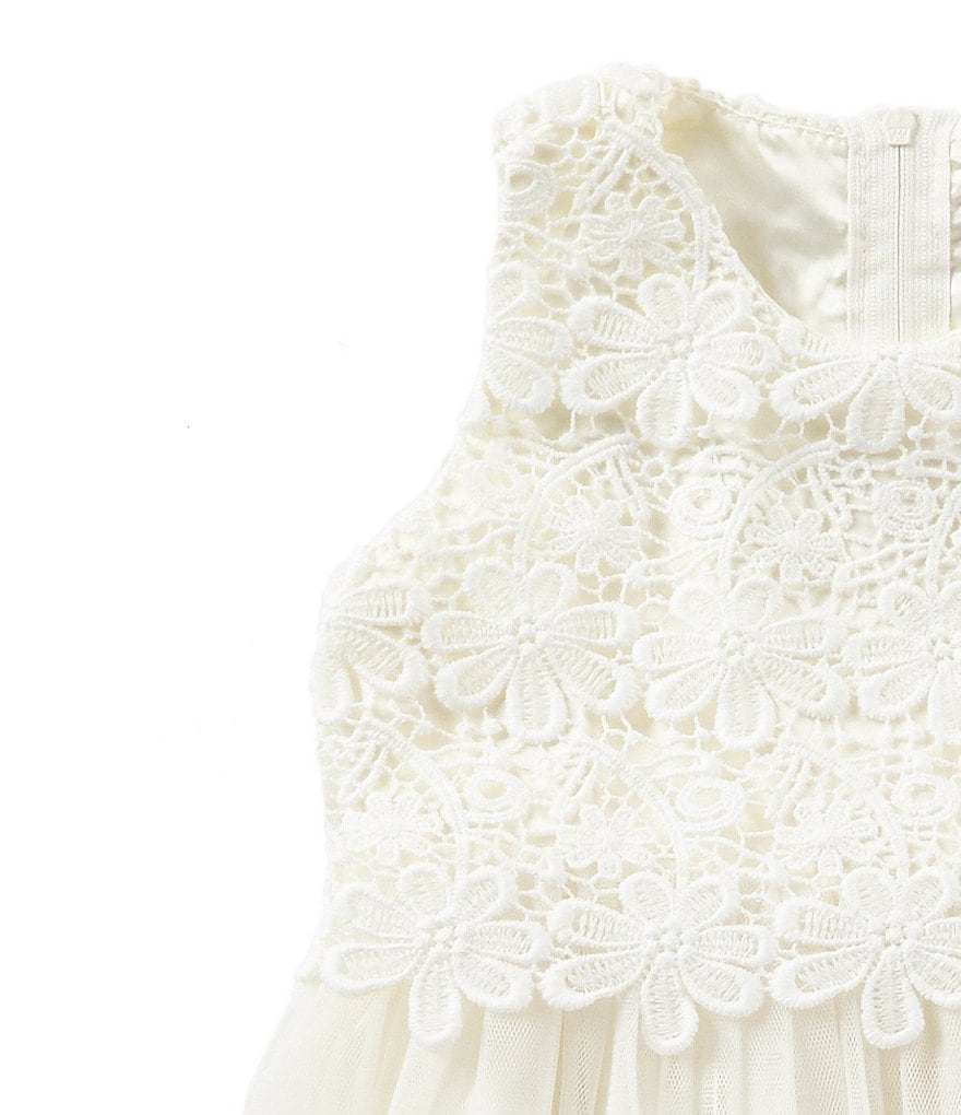 Popatu Little/Big Girls 2-8 Lace/Tulle Tie-Back Dress