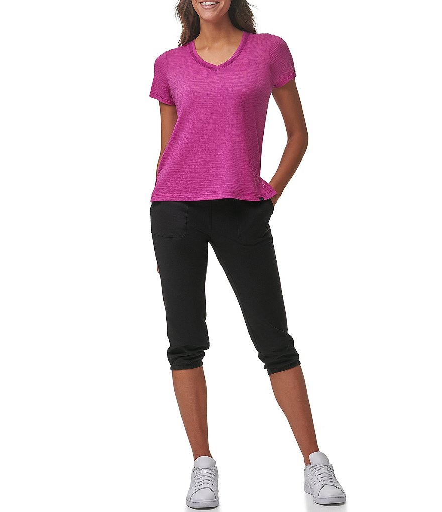 Marc New York Short Sleeve V-Neck Burnout Jersey Tee