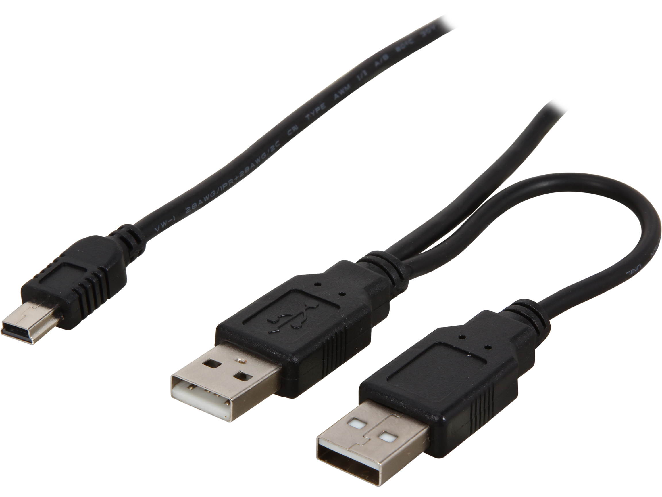 Raidmax RC-016 black 2 x USB 2.0 Type A to 5 pin Mini USB B Cable