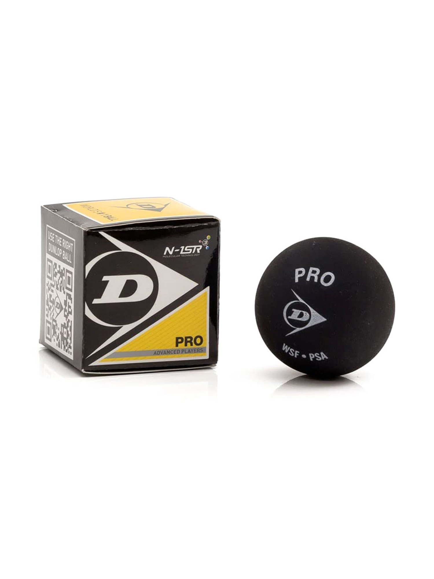 Dunlop Pack of 12 Yellow Dot Squash Ball (Black) Size - 127.2mm