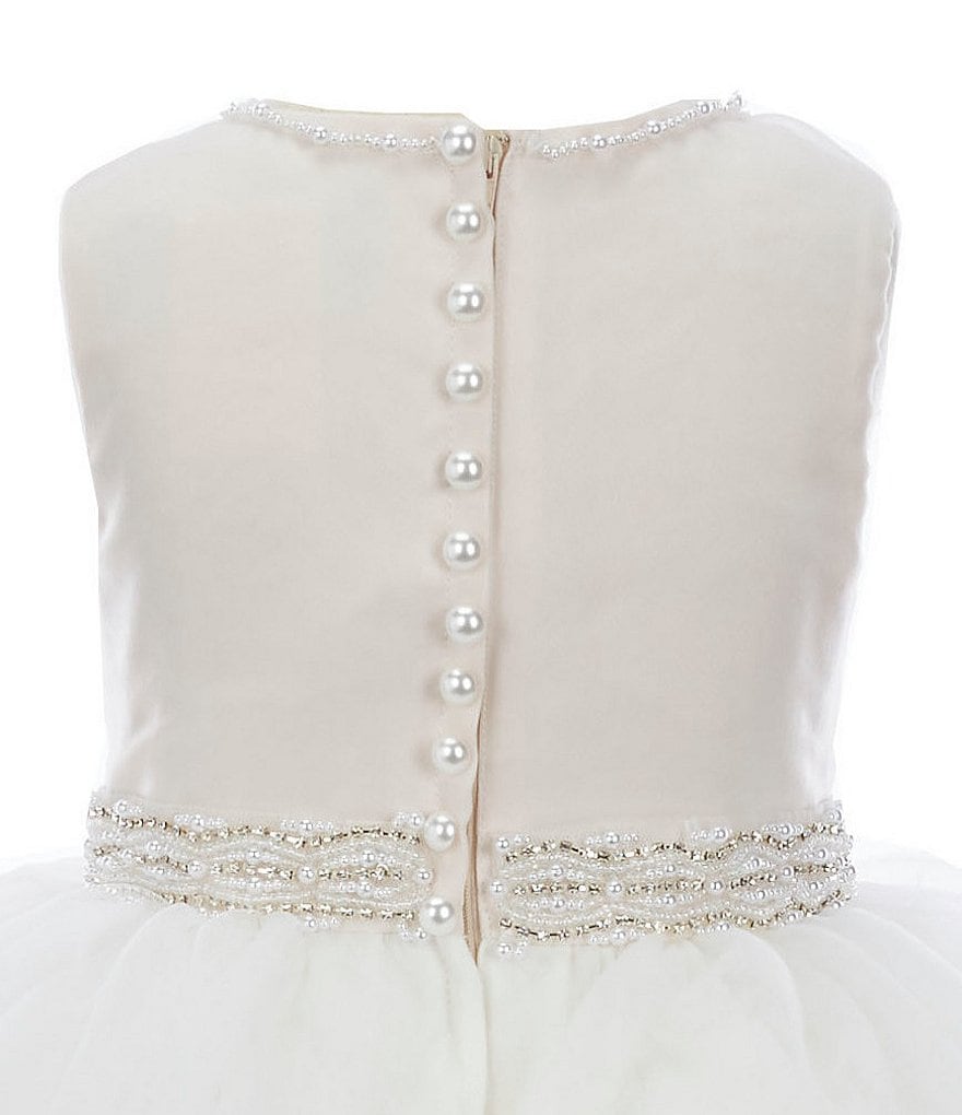 Badgley Mischka Little Girls 4-6X 3D Floral Hi-Low Dress