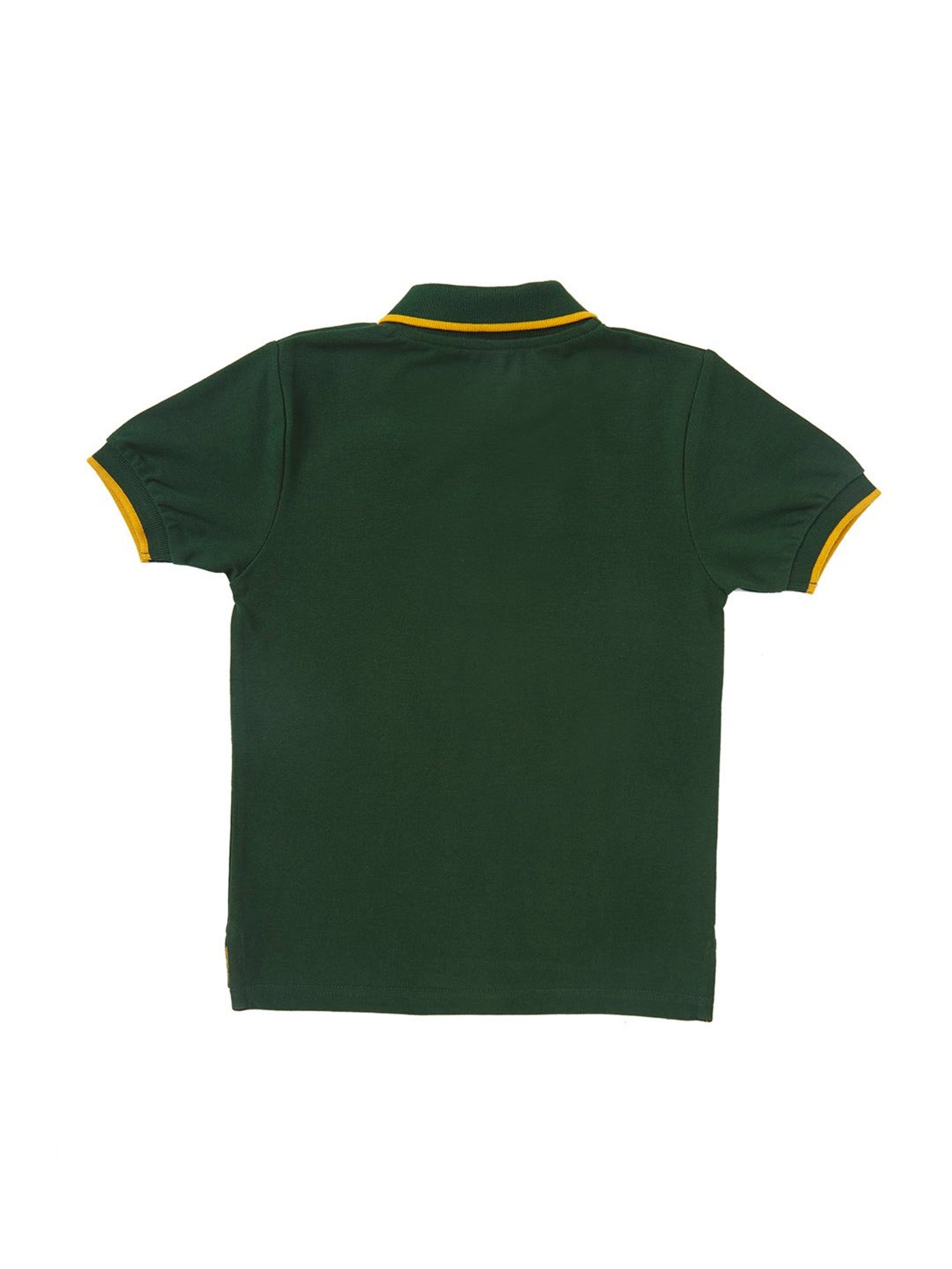 Cub McPaws Kids Green Solid Polo
