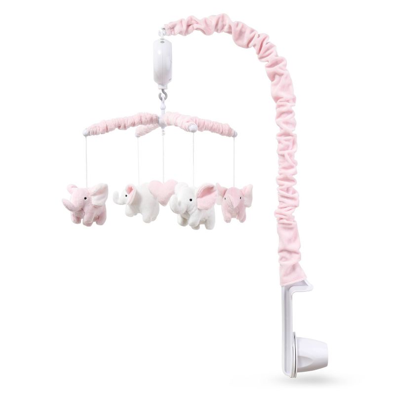 The Peanutshell Elephant Musical Mobile - Pink