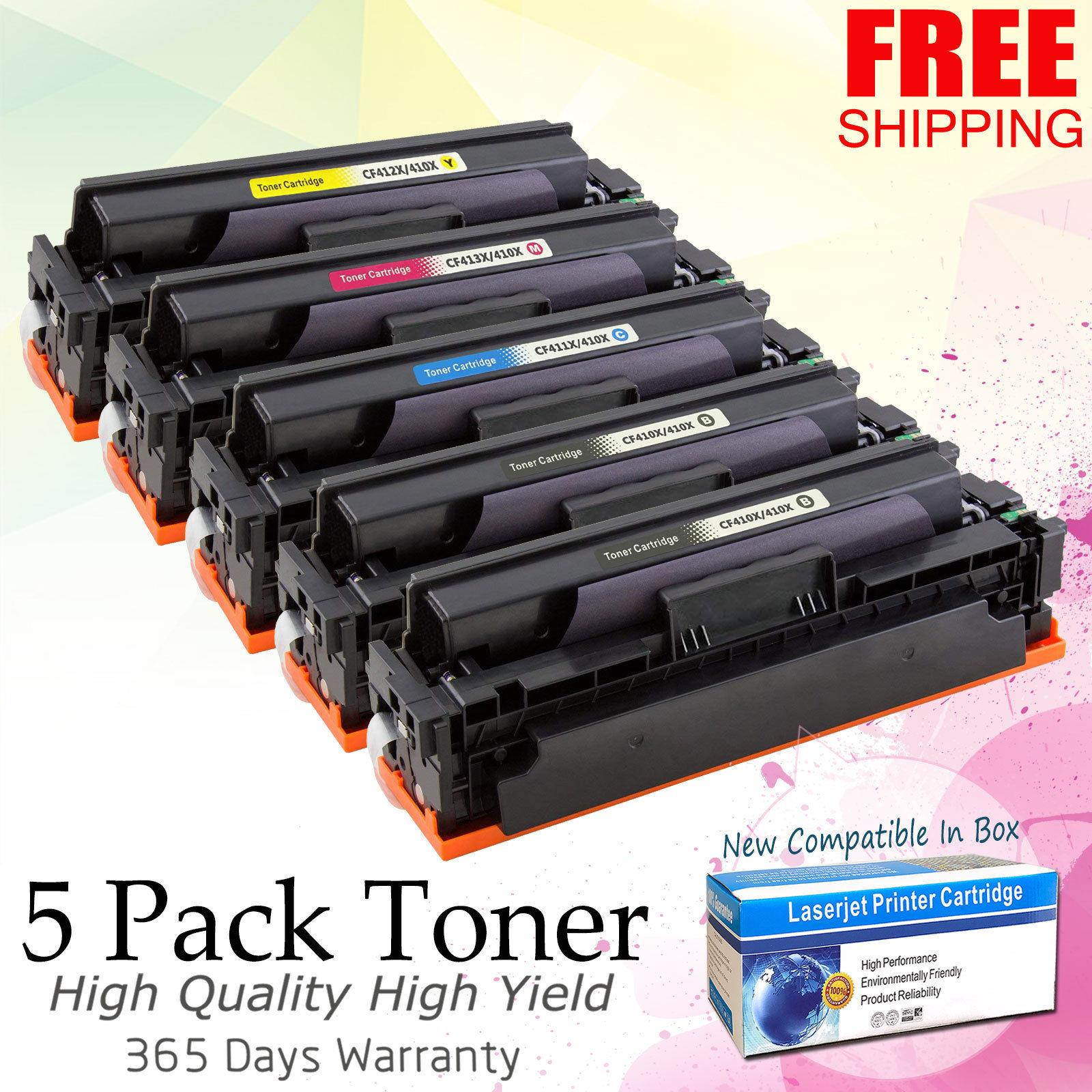 5 Toner Cartridge Set For HP CF410X LaserJet Pro MFP M452 M452nw M477fdw M477fnw