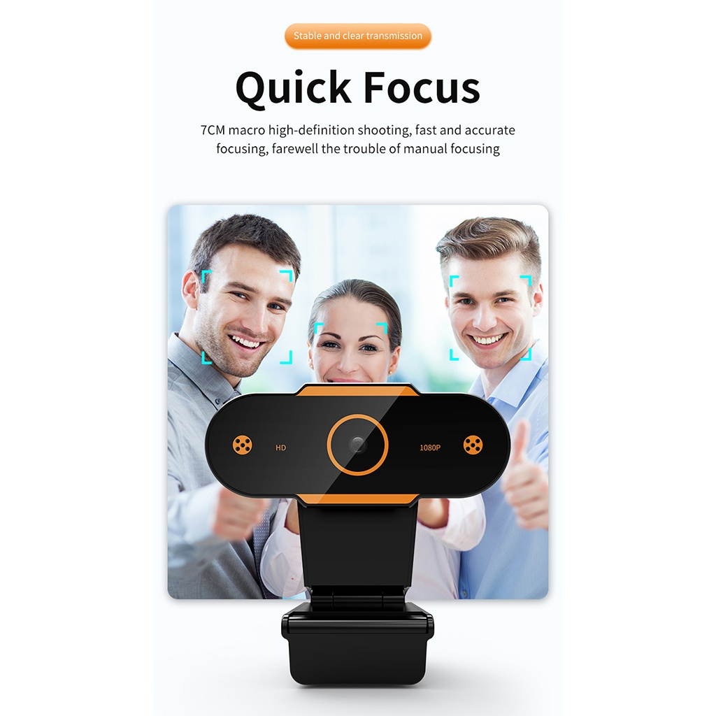 2x Auto Focusing HD Web Camera with Microphone for PC 1080P Fixed Focus
