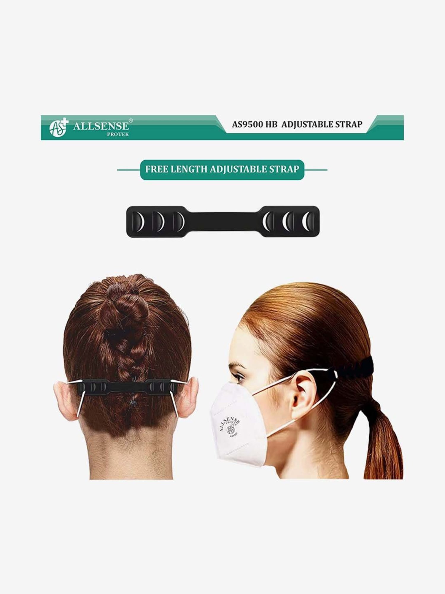 Allsense N95 FFP2 5 Layer Anti Pollution Face Mask with Ear Loop - Pack of 5 (White)