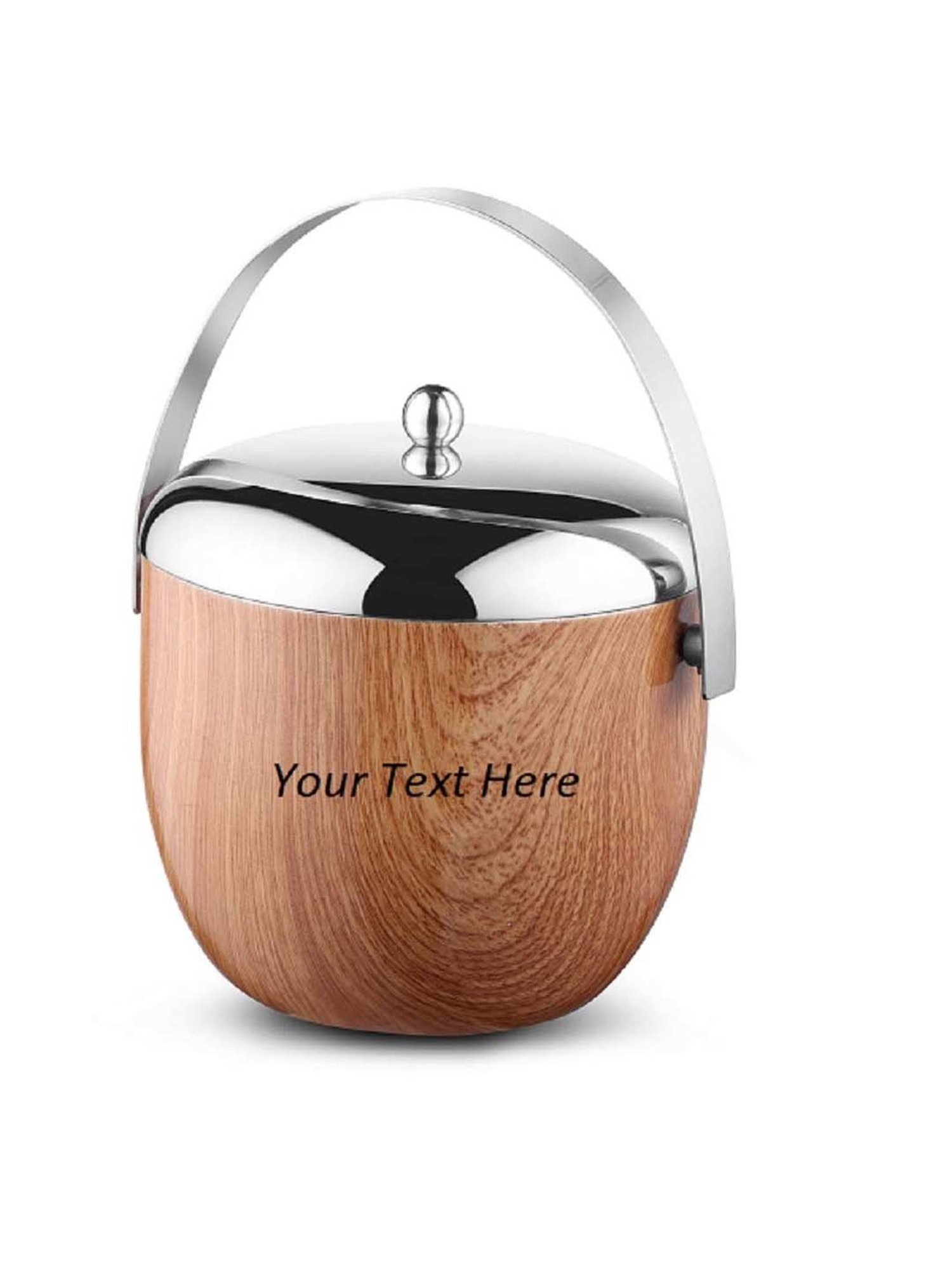 FnS Silver Stainless Steel Ice Bucket (1.25 L)