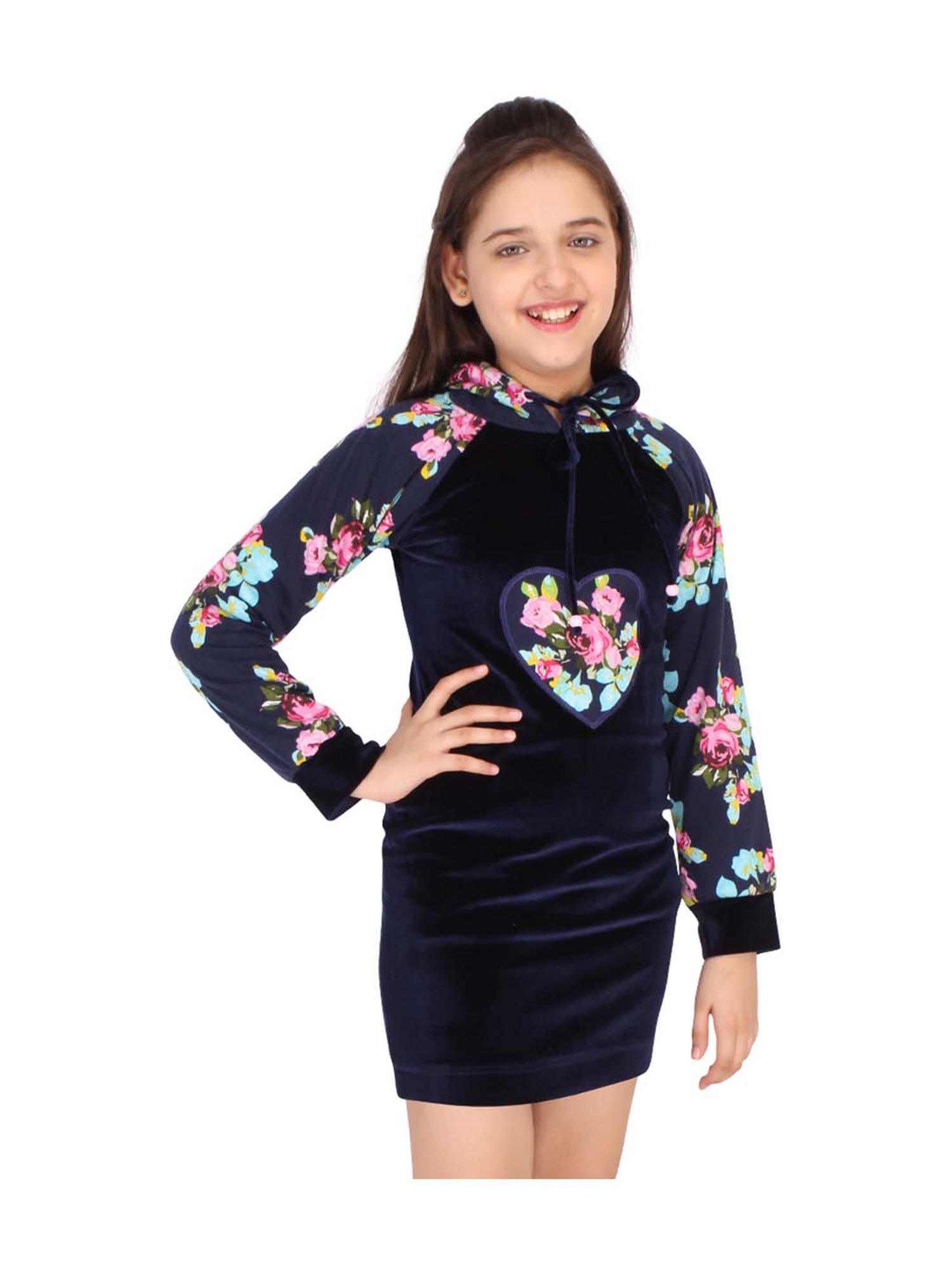 Cutecumber Kids Navy Floral Print Dress