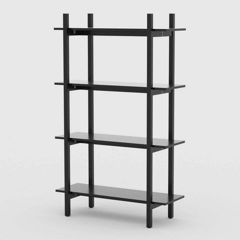 57" Emery 4 Tier Vertical Shelf Bookshelf Black - RST Brands