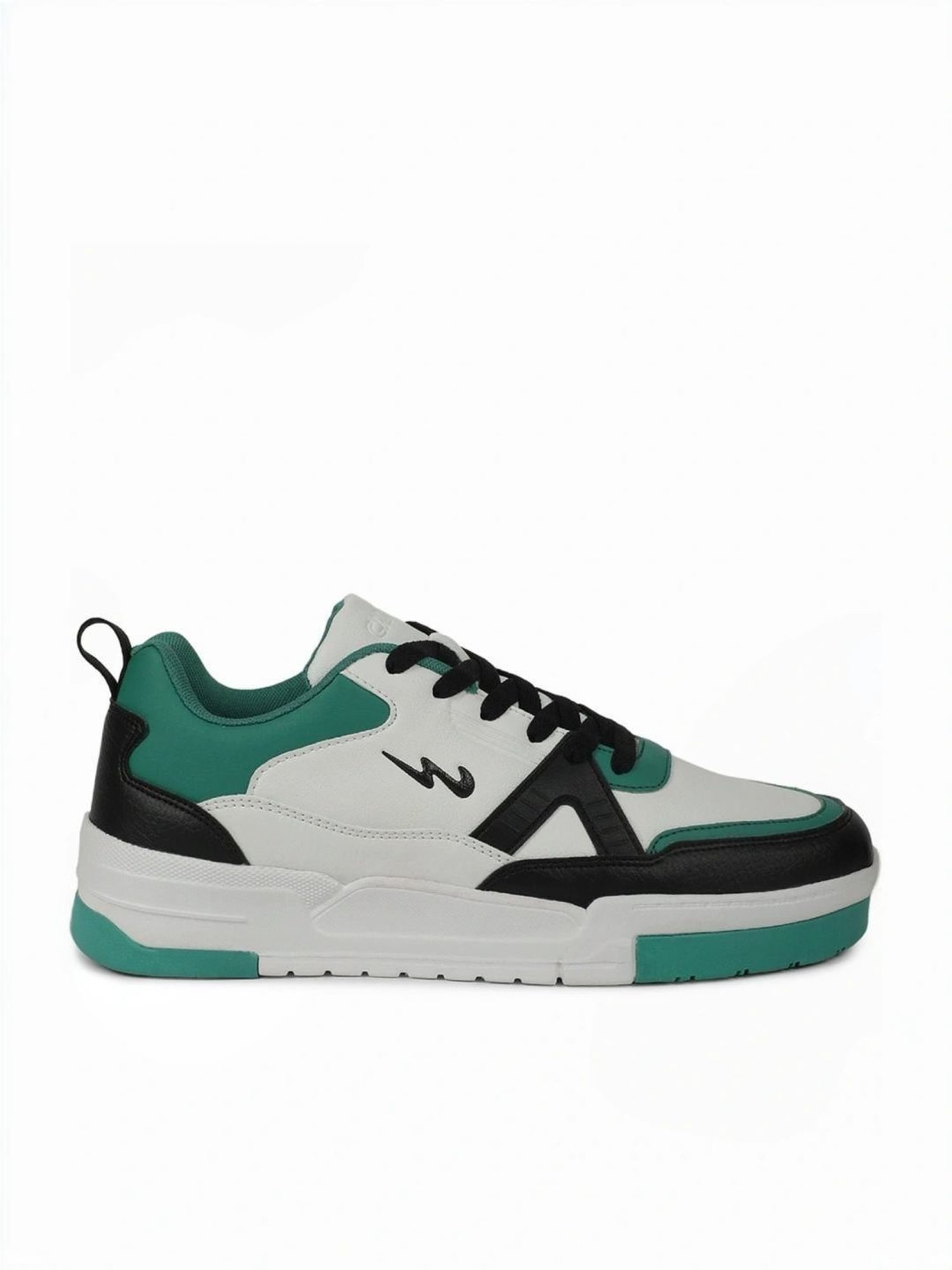Campus Men's White & Green Casual Sneakers