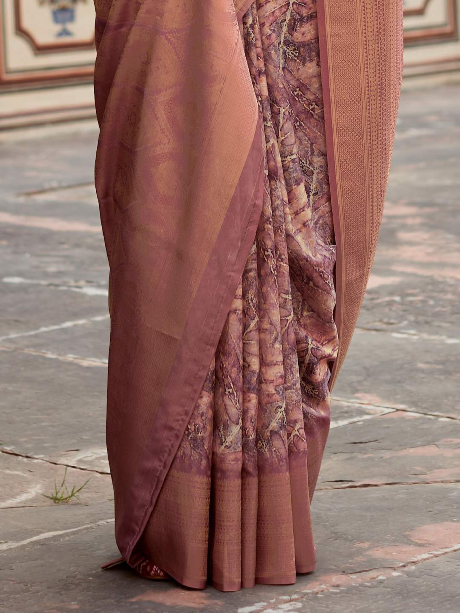 Saree Mall Purple Woven Saree With Unstitched Blouse