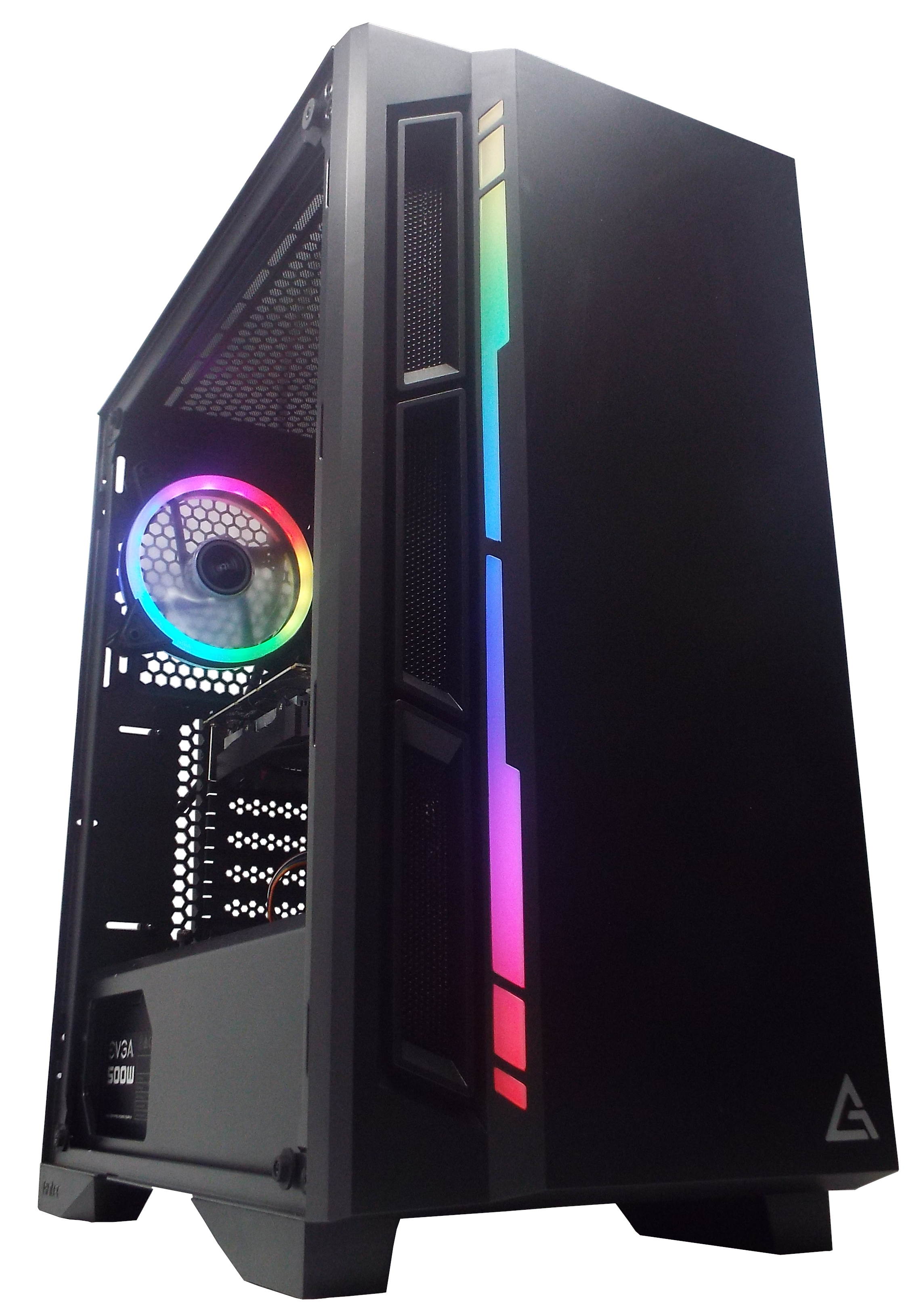 Odyssey RTL V2 Custom Gaming PC, Antex NX400 LED Gaming Case, Intel i5 3.2GHz, 8GB RAM, 512 SSD, AMD RX 550, Windows 10 Pro