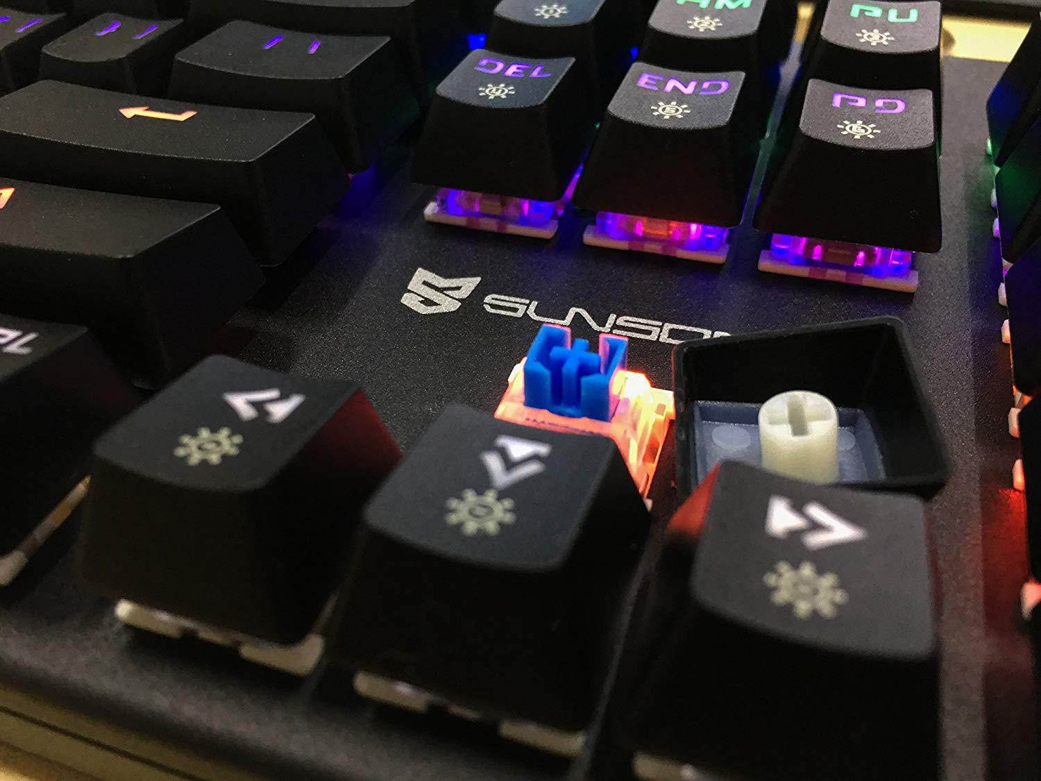 Weekly 56% Off Merdia Mechanical Keyboard Gaming Keyboard with Blue Switch Wired 6 Colors Led Backlit Keyboard Full Size 104 Keys US Layout