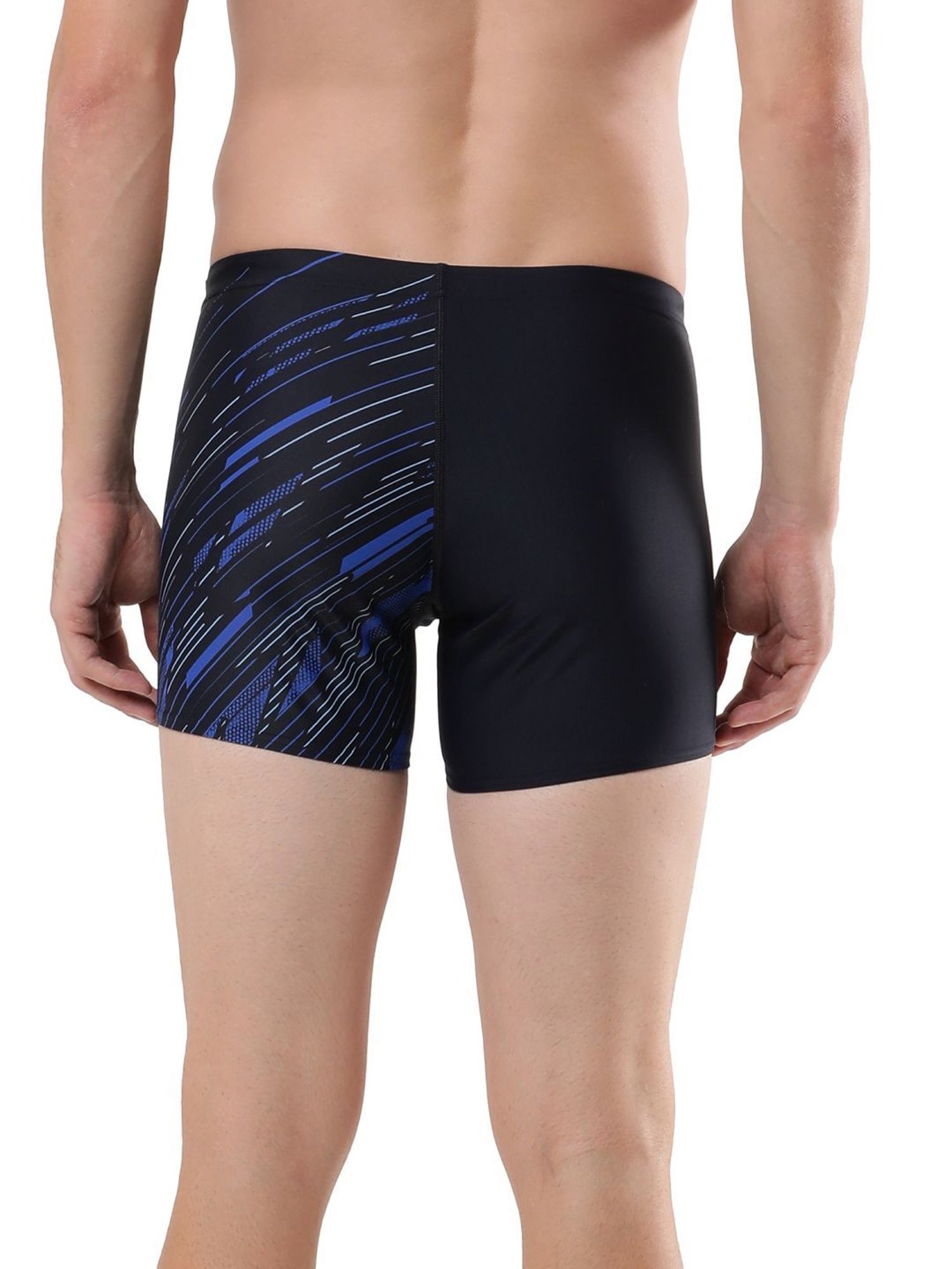 Speedo Navy Regular Fit Self Pattern Swimwears