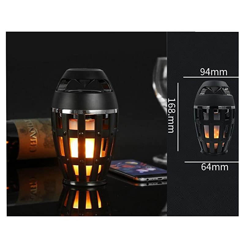 LED Flame Lamp Waterproof Bluetooth Speaker Wireless Stereo Bass Speaker Atmosphere Night Light for Party Home Camping Outdoor