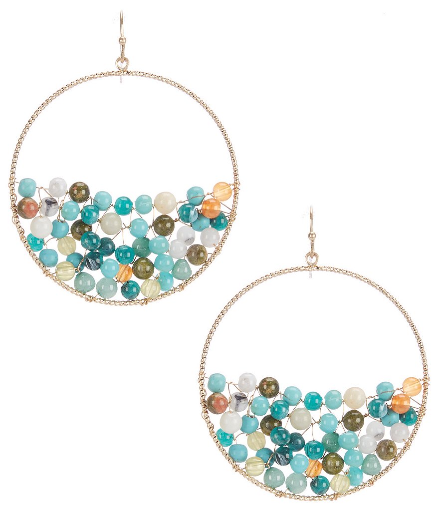 Southern Living Half Beaded Hoop Earrings