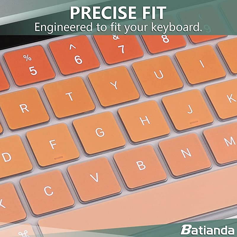 Keyboard Cover Compatible with MacBook Pro 16 inch 2019 2020 A2141 Newest MacBook Pro 13 2020 M1 A2338A2289A2251 Model Waterproof DustProof Protective Keyboard Skin Gradient Orange