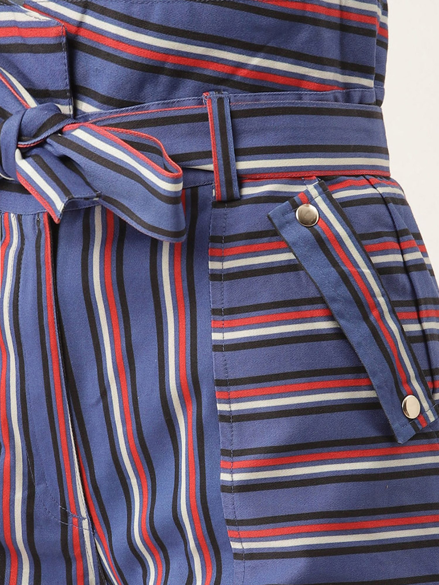 Elle Multicolor Striped Cotton Shorts