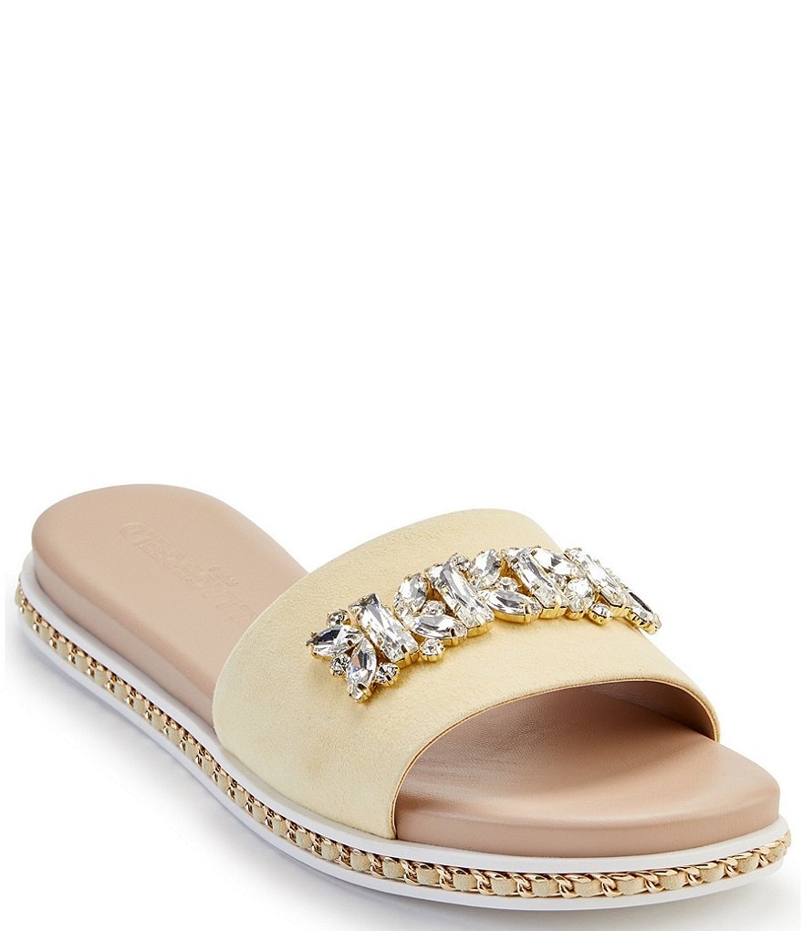 KARL LAGERFELD PARIS Bijou Suede Bling Slides