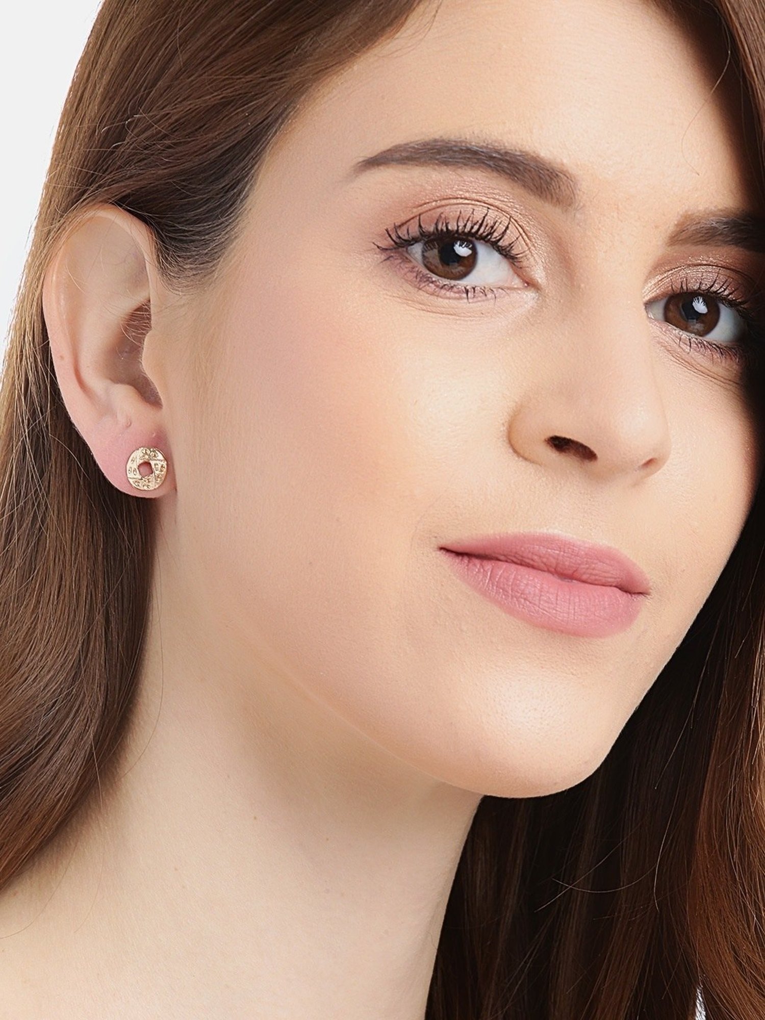 YouBella Mixed Metal Finish White Stud Earrings for Women - Set of 24