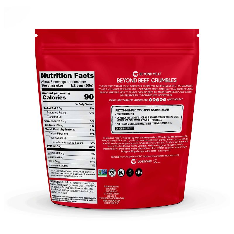 Beyond Meat Frozen Beyond Beef Plant Based Crumbles Feisty - 10oz