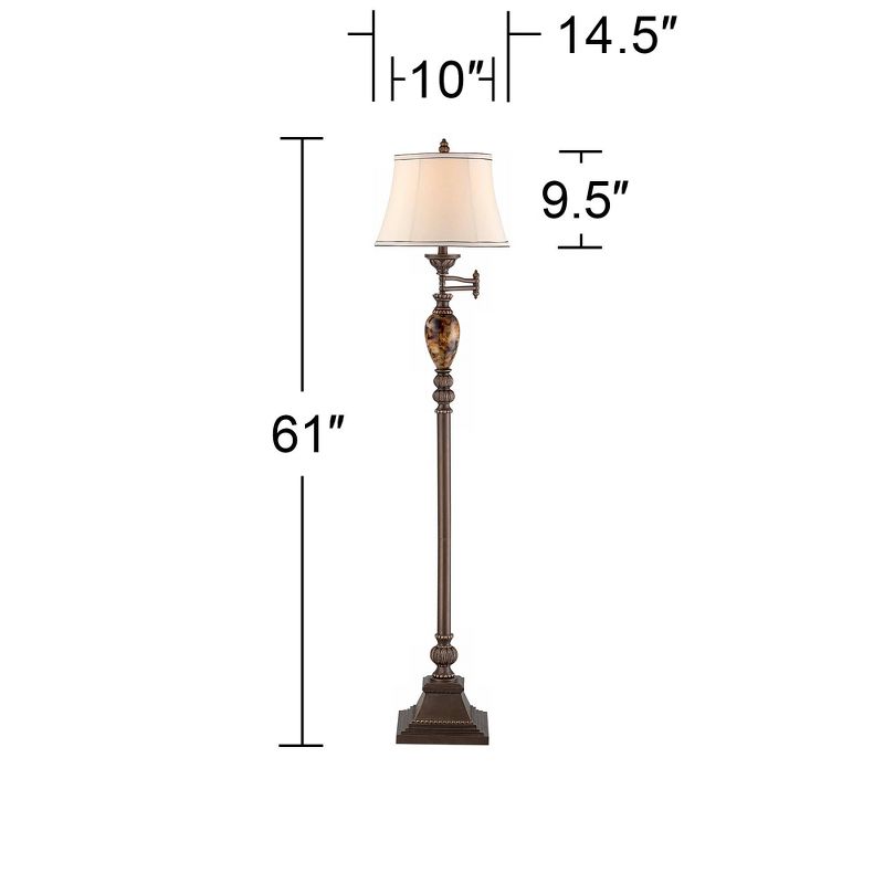 Kathy Ireland Mulholland 61" High Swing Arm Floor Lamp