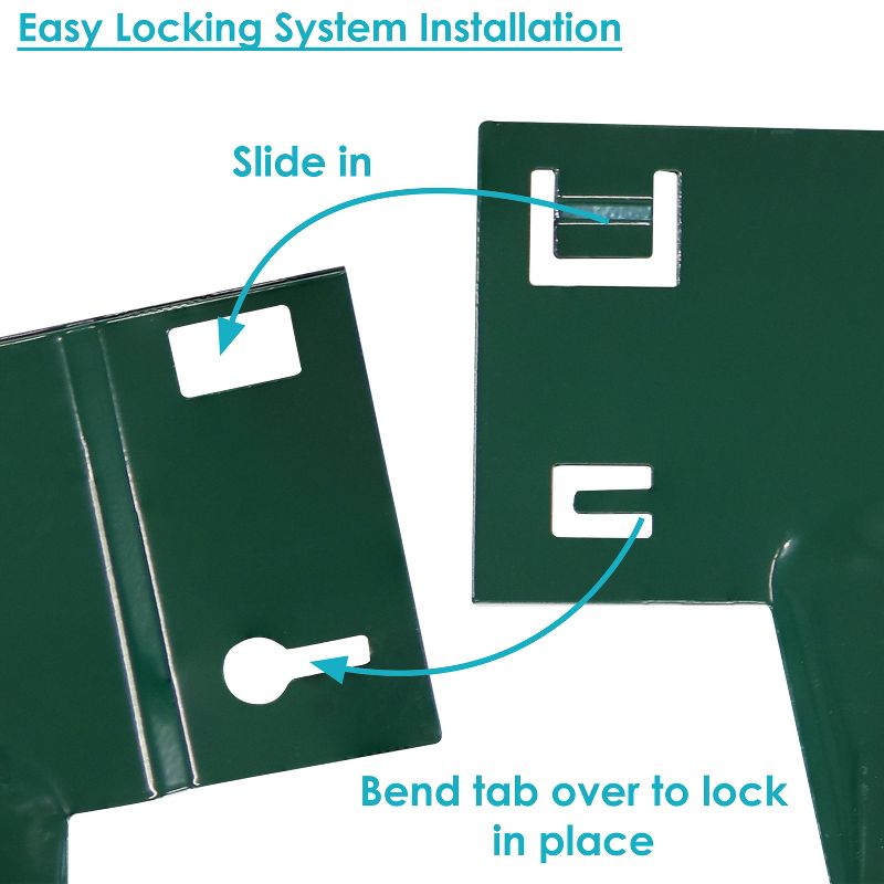 Sunnydaze Outdoor Lawn and Garden Heavy-Duty Steel Metal Flexible Landscape Edging Borders - 16' - Green - 5pk