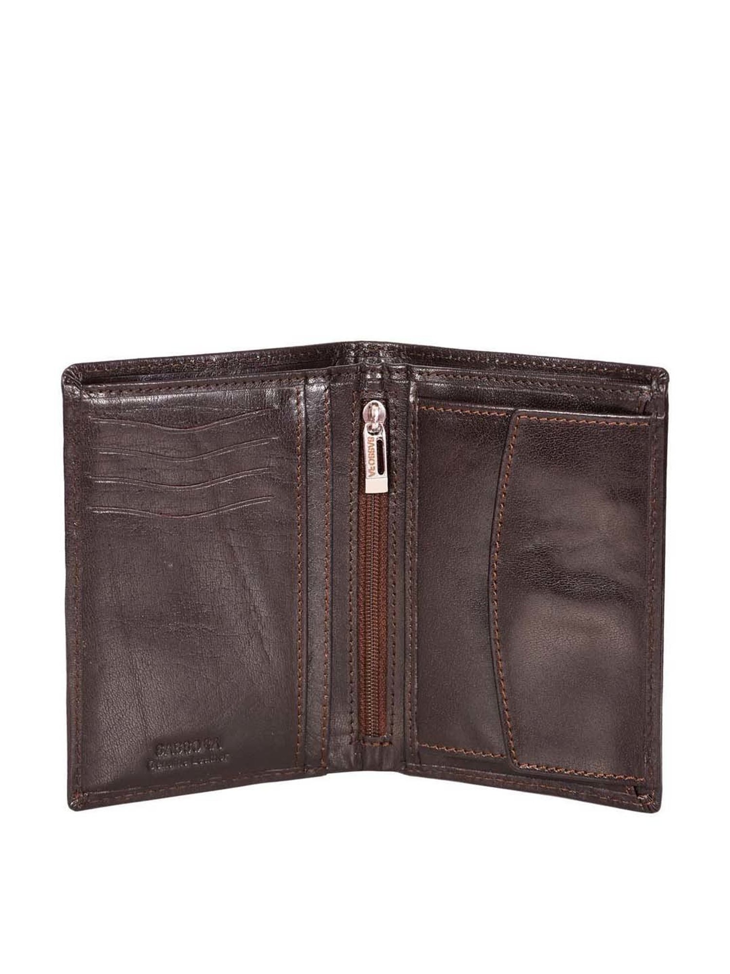 SASSORA Brown Casual Leather Rfid Bi-Fold Wallet for Men