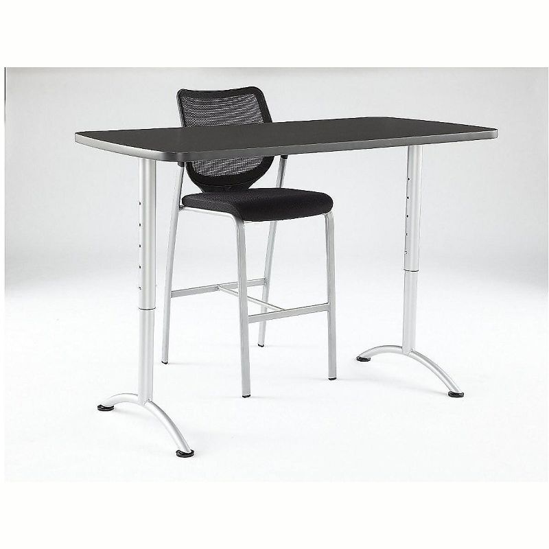 Iceberg ARC Sit-to-Stand Tables Rectangular Top 30w x 60d x 30-42h Graphite/Silver 69317
