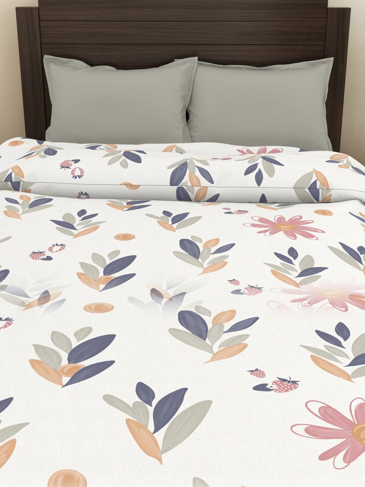 Welspun Floral White 144 TC Microfiber Double Dohar