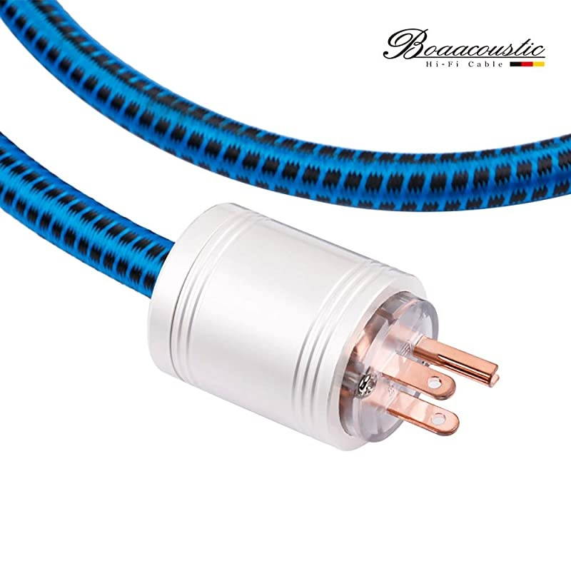 JIB  Blueberry Series 4N OFC Power Cord Male to Female Power CableUS Plug for Subwoofer Amplifier DVAV 32ft1M