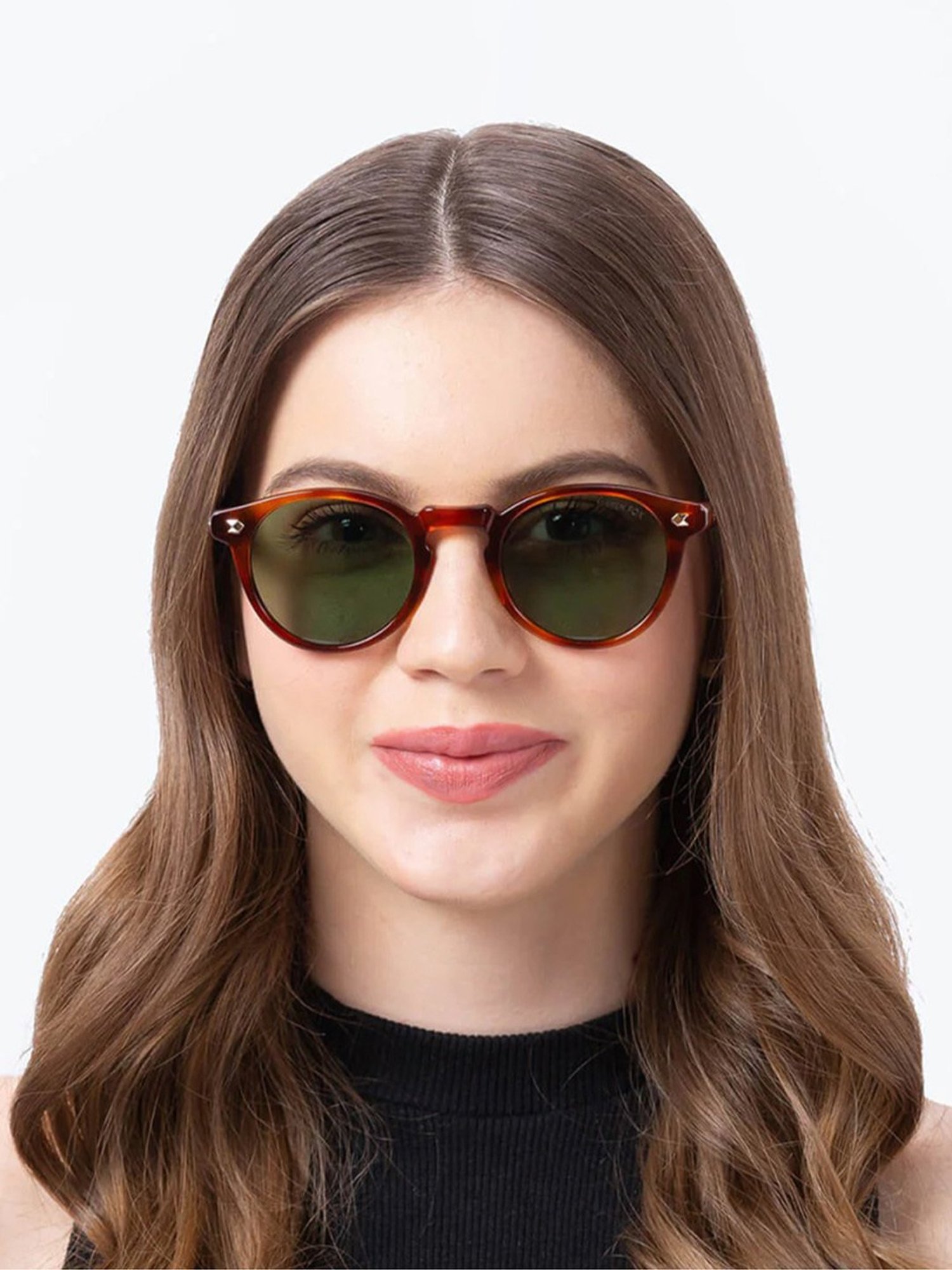 Shisen Fox Miyoko Havana Rectangular Unisex UV Protection Sunglasses -49 mm