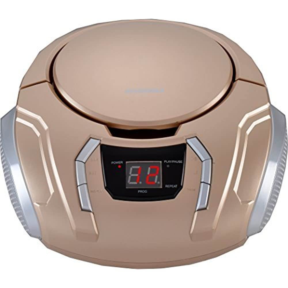 SYLVANIA(R) SRCD261-B-CHAMPAGNE Portable CD Player with AM/FM Radio (Champagne)