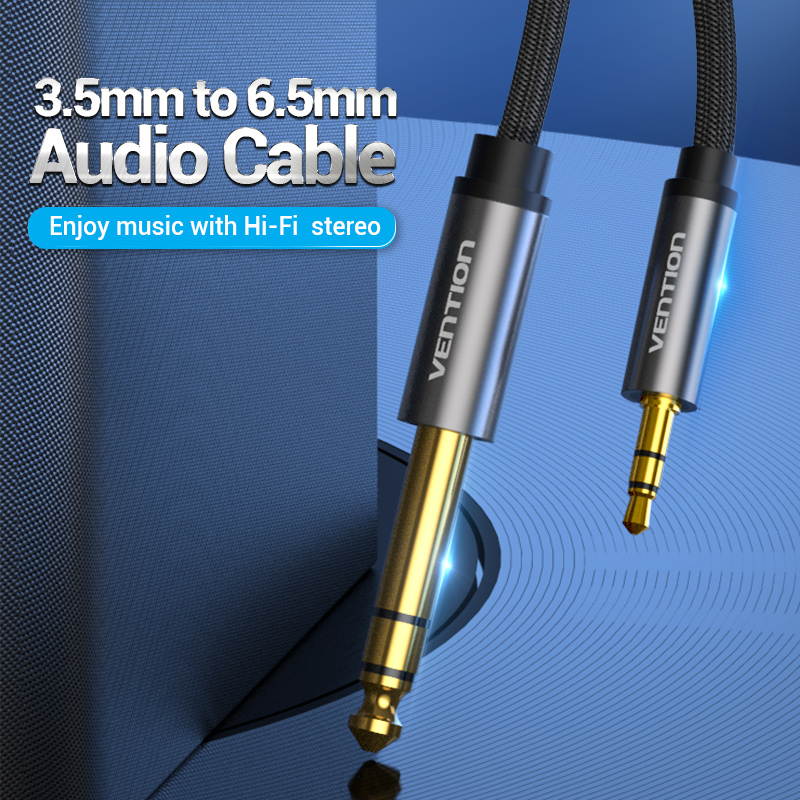 Vention 3.5mm to 6.35mm Adapter Jack Audio Cable for Mixer Amplifier Guitar Male to Male Aux Cable