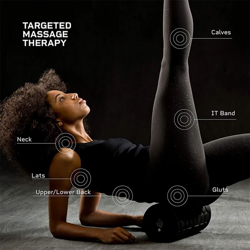 Lifepro LPSRGBLK Velocity 4 Speed Vibrating Deep Muscle Tissue Trigger Point Massage Workout Exercise Therapy Recovery Foam Massager Roller, Black