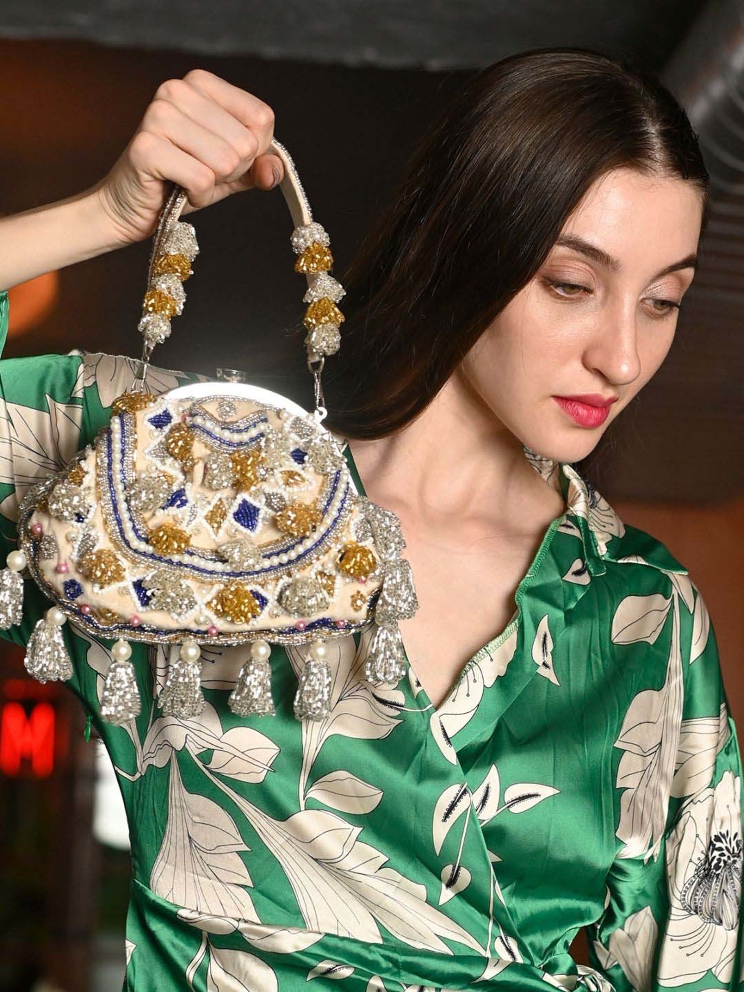 Odette Multicolor Embroidered Handbag