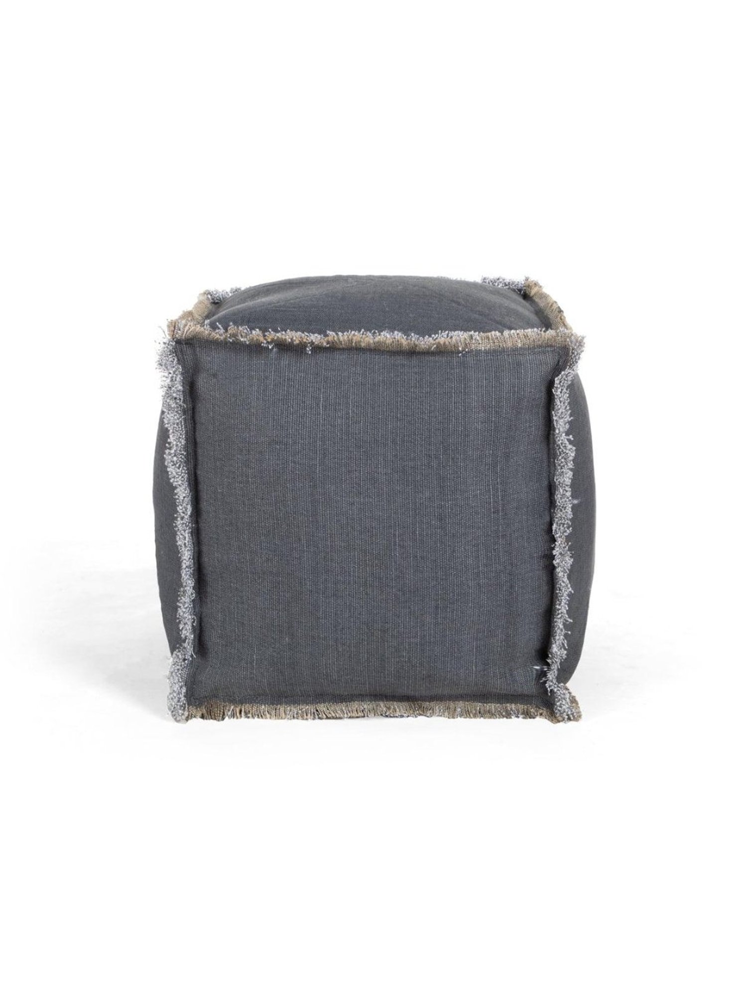 Home4U Lucas Blue Cotton Blend Pouffe