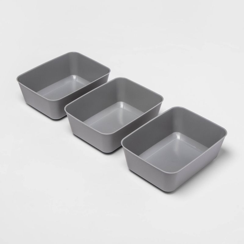 4pk Small Storage Trays Gray Mist - Room Essentials™