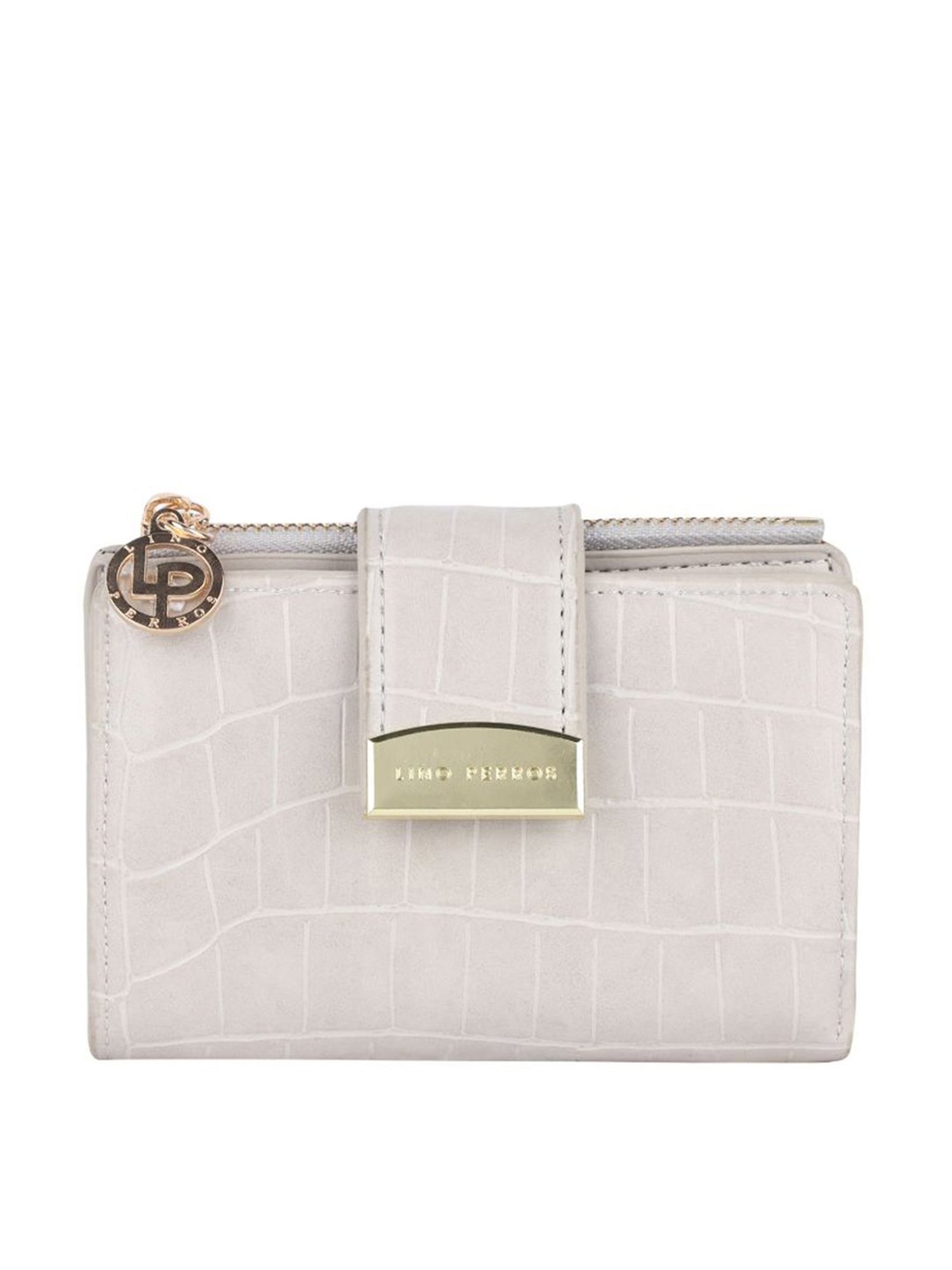Lino Perros Grey Textured Bi-Fold Wallet for Women