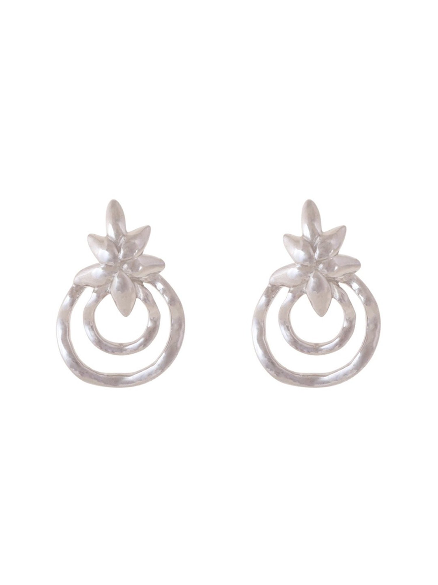 C.Krishniah Chetty Classic 950 Platinum Stud Earrings