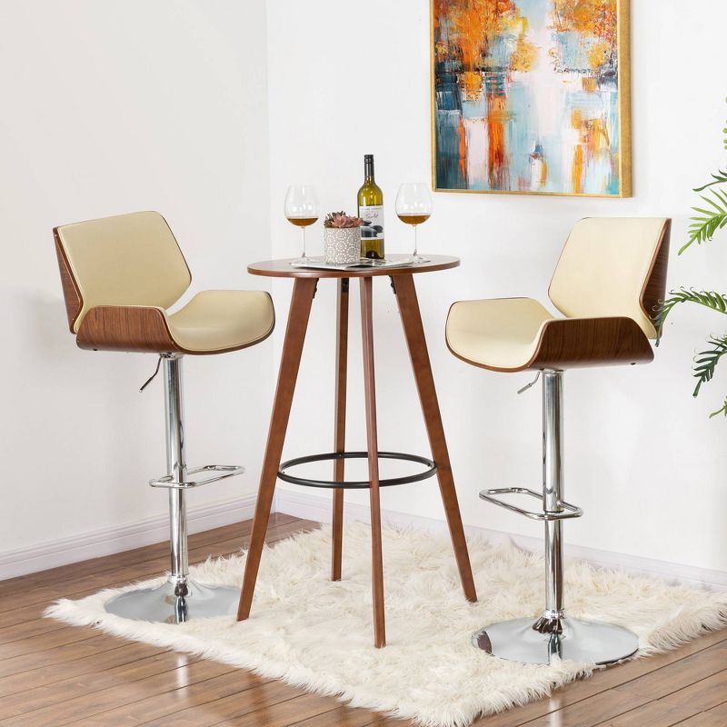 Bamboo Round Bar Table Brown - Glitzhome