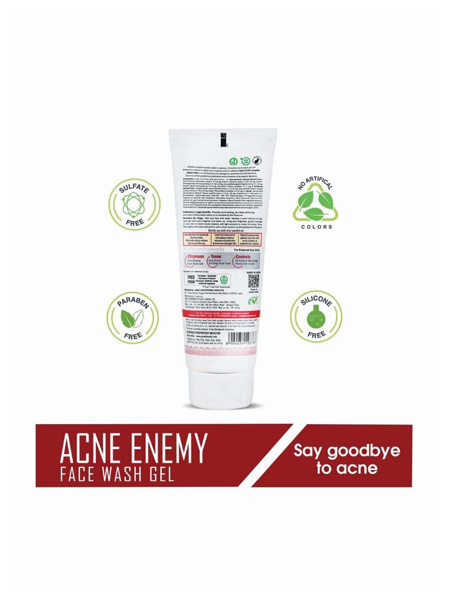 AyouthVeda Acne Enemy Face Wash Gel - 100 ml