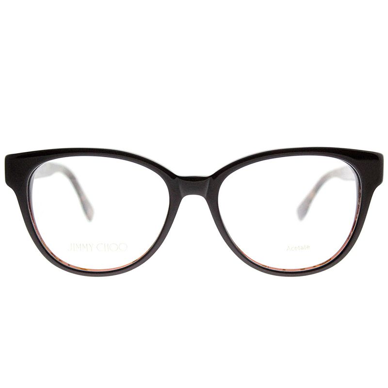 Jimmy Choo  J3P Womens Cat-Eye Eyeglasses Brown Spotted 53mm