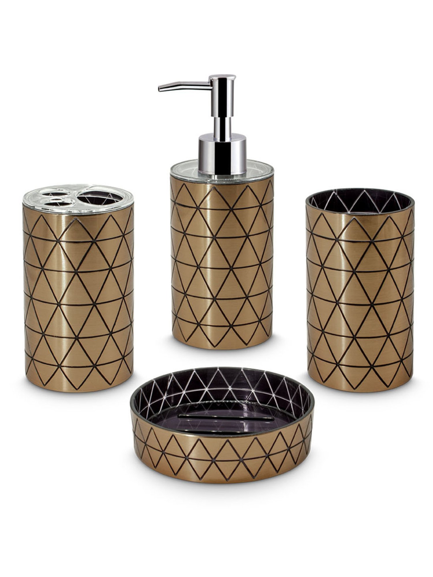 Freelance Copper Polyresin Set of 4 Bathroom Accessories