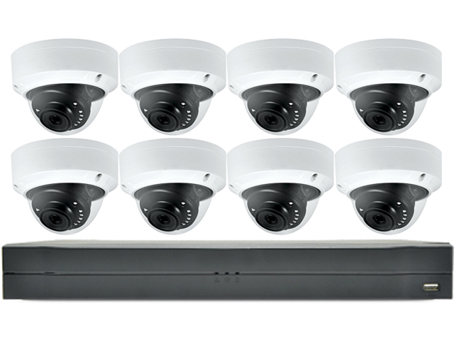 LaView Saturn Professional 8ch DVR with 8x 4MP Dome Cameras