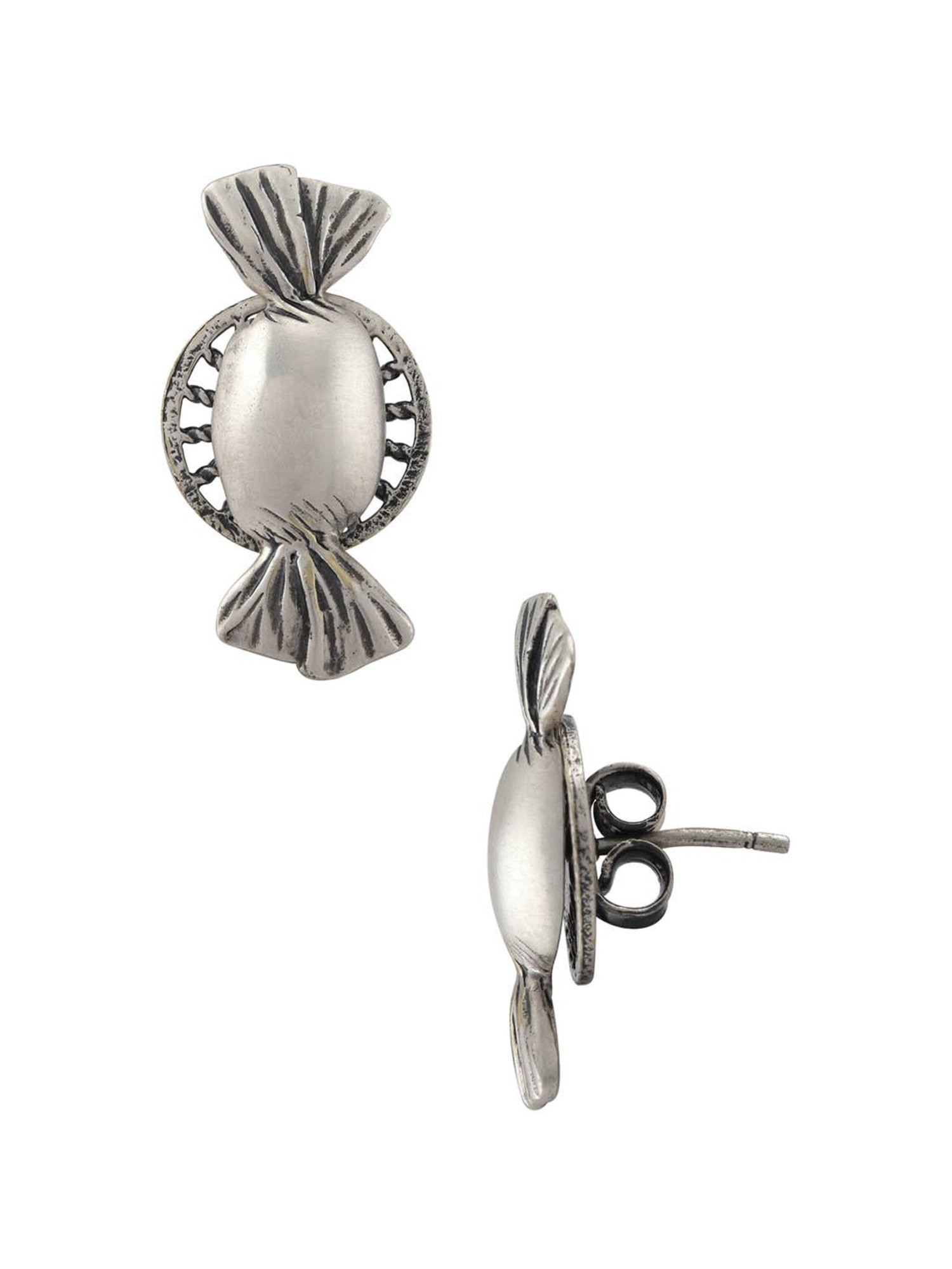 Tribe Amrapali Silver-Plated Toffee Masaba Stud Earrings
