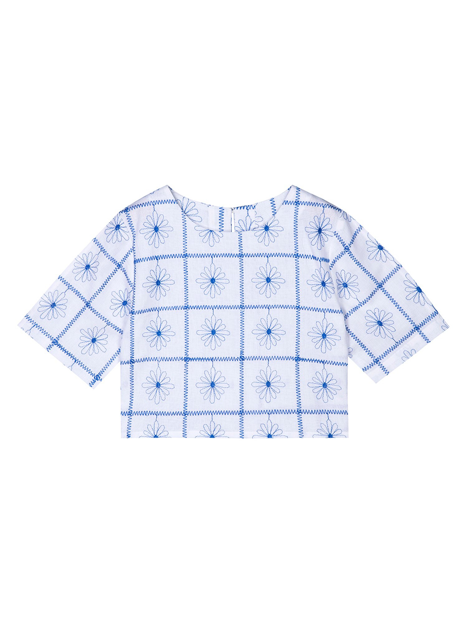 Budding Bees Kids Blue & White Floral Print Top with Shorts