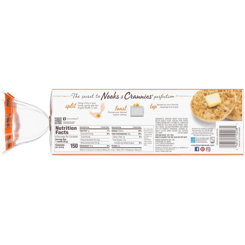 Thomas' Regular English Muffins - 12oz/6ct